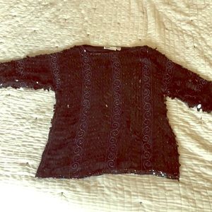 80s vintage silk beaded and sequined tunic